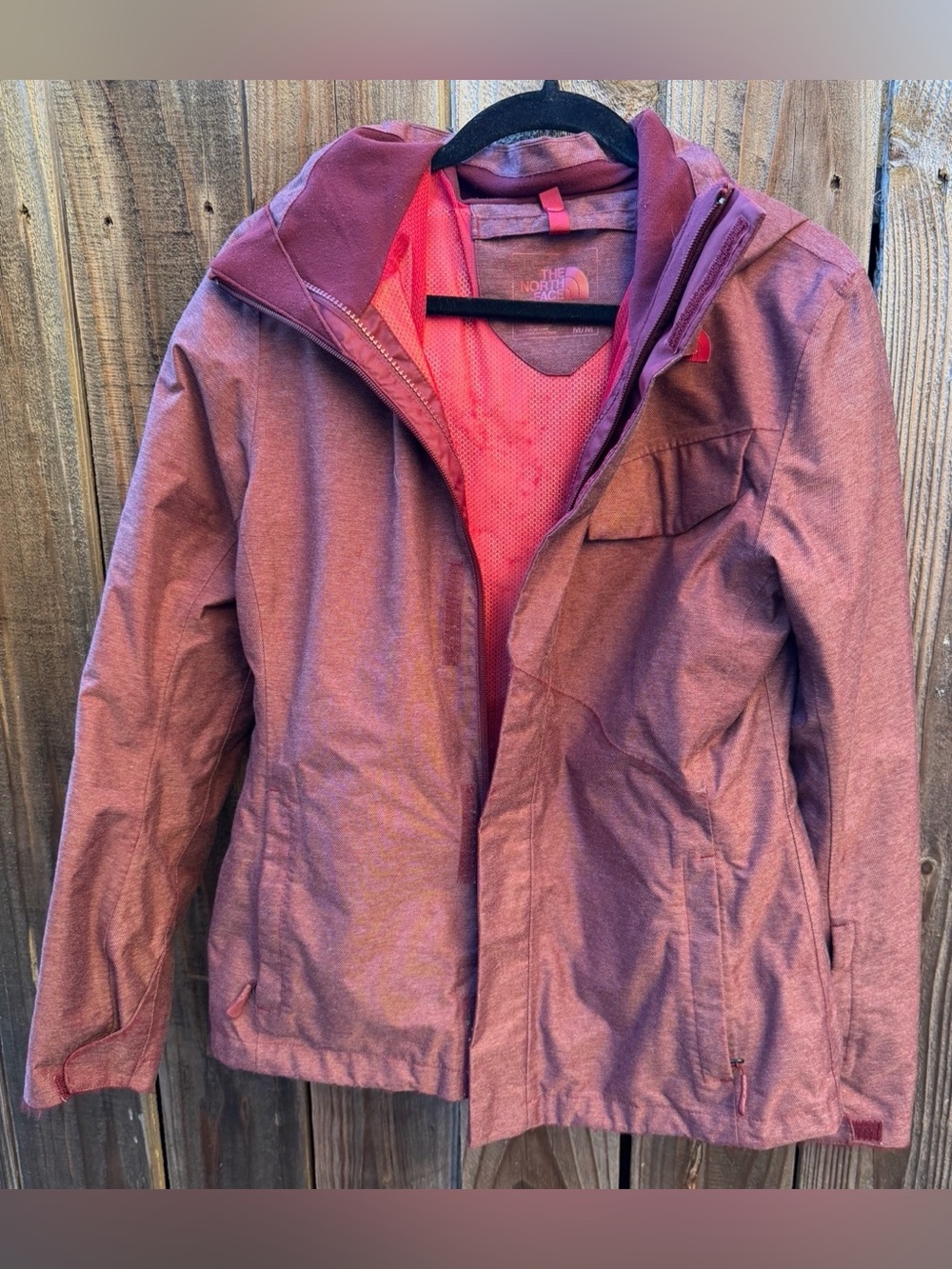 The North Face Women's 3 in 1 Jacket maroon size M